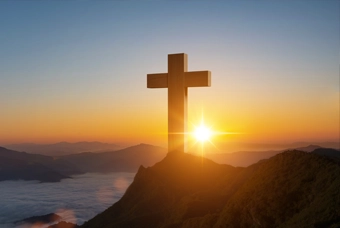 silhouettes of christian cross